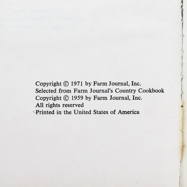 Farm Journal's Country Cookbook Great Cooking For Everyday 1971 Hardcover