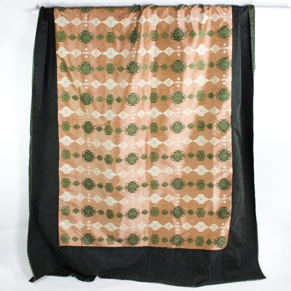 Green Beige and Red Southwestern Style Embroidered Queen Bed Cover