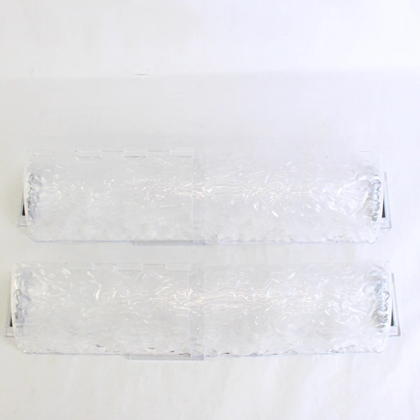 One Pair Of Adjustable Clear Textured Plastic Air Vent Deflector Covers 