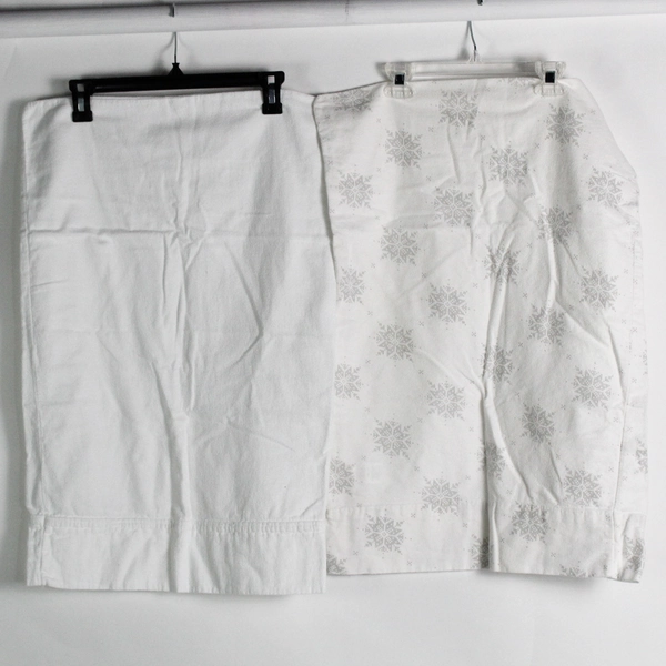 Lot of 5 Varied Gray White Beige Queen Cotton Pillowcases DIY Fabric Upcycling