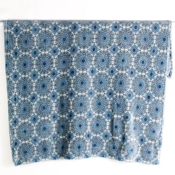Blue and Gray Patterned Plush Throw Blanket 50" x 60"