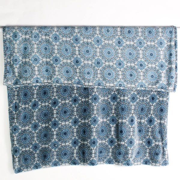 Blue and Gray Patterned Plush Throw Blanket 50" x 60"