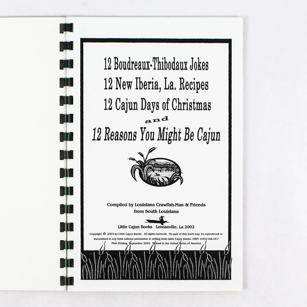 Book No 17 Louisiana Crawfish-Man's 12 Bourdeaux-Thibodeaux Jokes 2002 Spiral PB