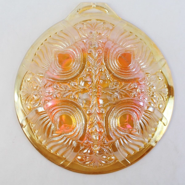 Vintage Indiana Kilarney Marigold Carnival Glass Divided Relish Dish 