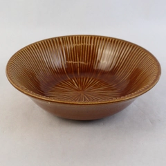 J C Penney Colin Cowie Brown Lotus Leaf Stoneware Soup Or Cereal Bowl