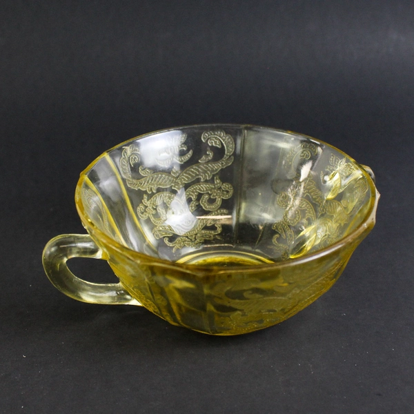 Vintage Federal Glass Madrid Amber Open Sugar Bowl