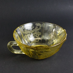 Vintage Federal Glass Madrid Amber Open Sugar Bowl