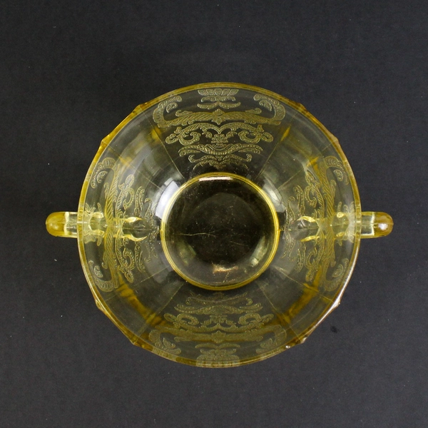 Vintage Federal Glass Madrid Amber Open Sugar Bowl