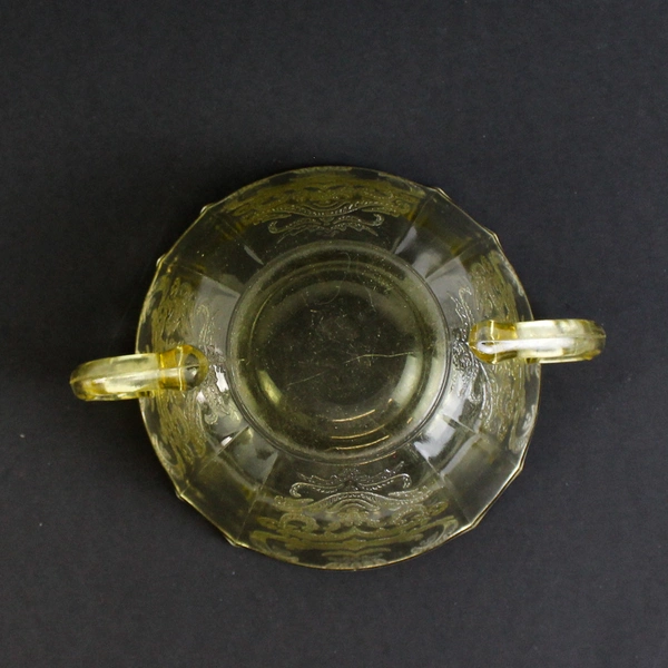 Vintage Federal Glass Madrid Amber Open Sugar Bowl