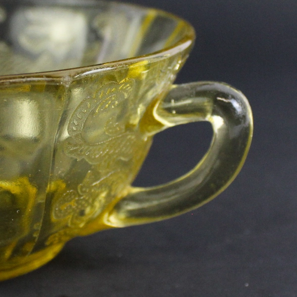 Vintage Federal Glass Madrid Amber Open Sugar Bowl