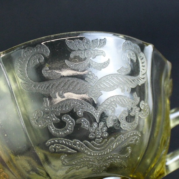 Vintage Federal Glass Madrid Amber Open Sugar Bowl