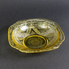 Vintage federal Glass madrid Amber Replacement Fruit Bowl 5 Inch