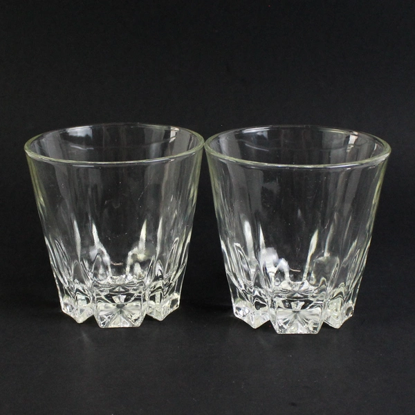 Lot of 2 Old Fashioned Whiskey Rocks Crystal Glasses 3.5 inch