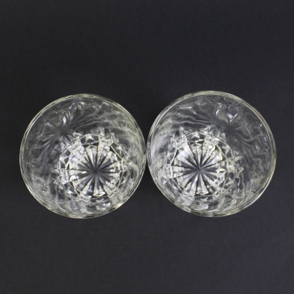 Lot of 2 Old Fashioned Whiskey Rocks Crystal Glasses 3.5 inch