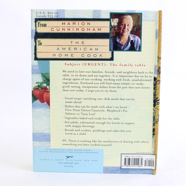 Lost Recipes by Marion Cunningham Meals to Share With Friends & Family 2003 HC