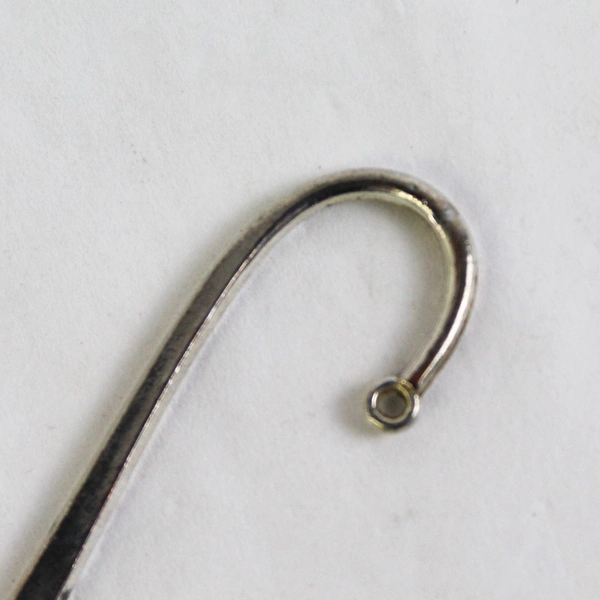 Silver Plate Shepherd's Crook Bookmark with Engraved Roses