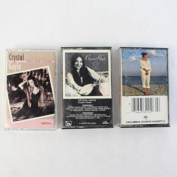 Lot of 3 Crystal Gayle Country Music Cassette Tapes These Days Three Good Reason