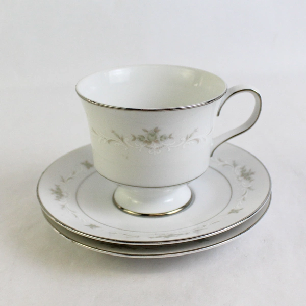 Vintage Sango Ballad China Footed Cup with 2 Saucers 