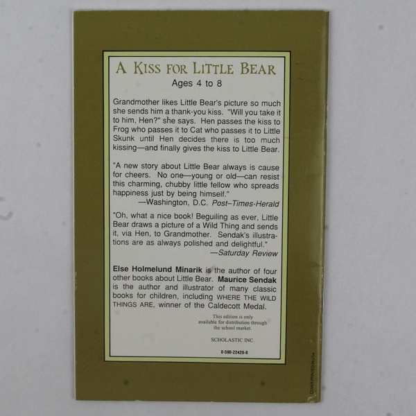 A Kiss for Little Bear by Else Holmelund Minarik An I Can Read Book 1968 PB
