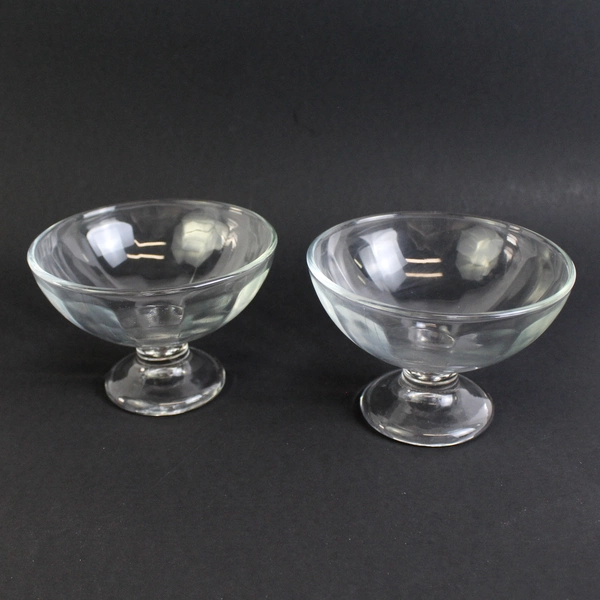 Set Of 2 KIM Clear Glass Sherbet Bowls Made In Indonesia