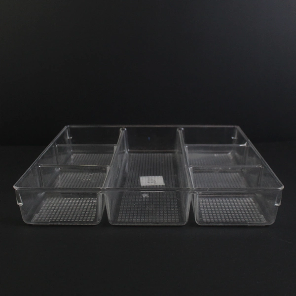 7 Section Square Clear Plastic Divided Tray For Crafts Organization