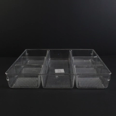7 Section Square Clear Plastic Divided Tray For Crafts Organization