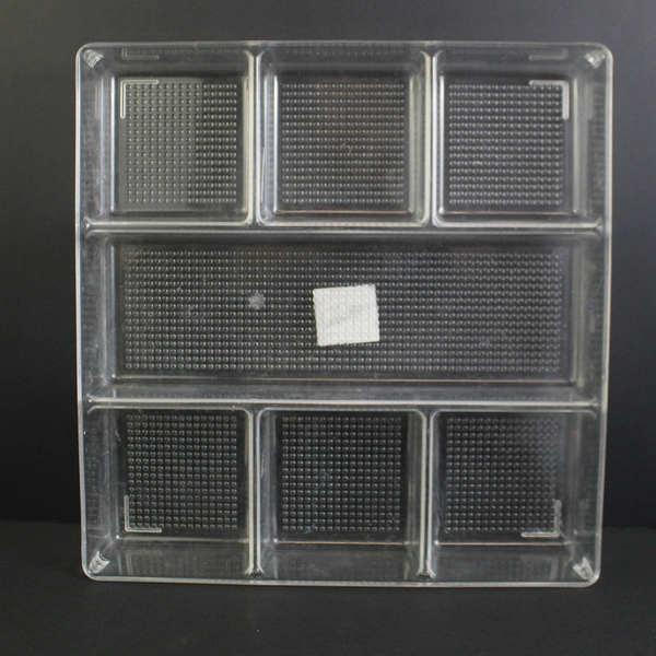 7 Section Square Clear Plastic Divided Tray For Crafts Organization