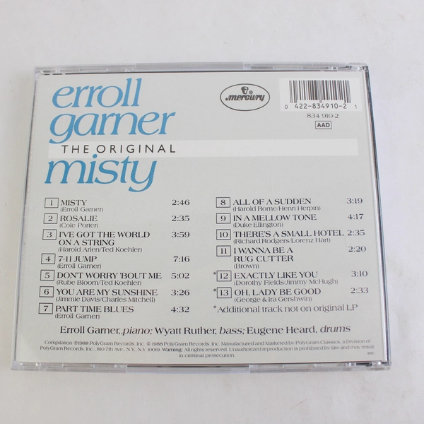 The Original Misty Audio CD Erroll Garner 1988 PolyGram Records