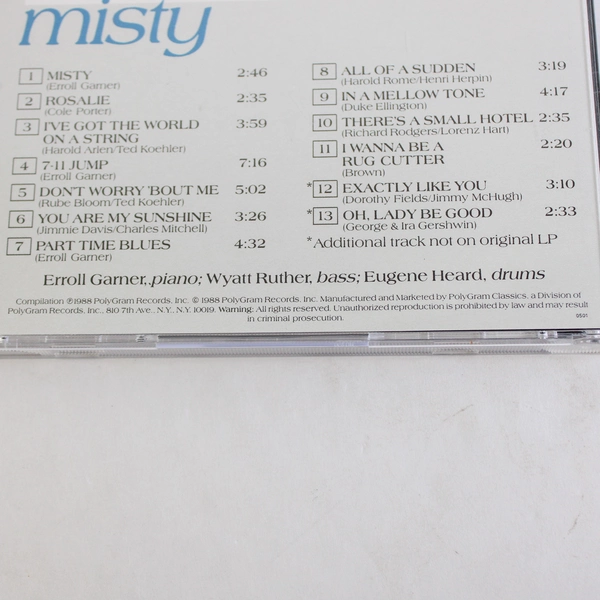 The Original Misty Audio CD Erroll Garner 1988 PolyGram Records