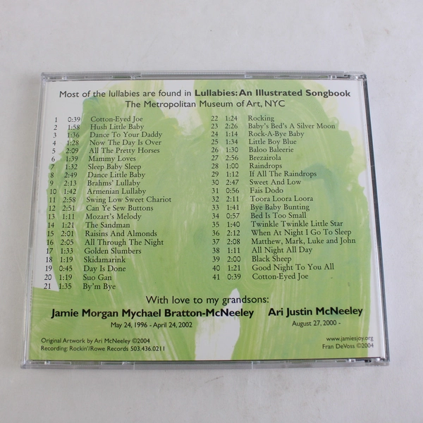 Lullabies CD Fran DeVoss and Jennifer Goodenberger 2004 Rockin' Rowe Records