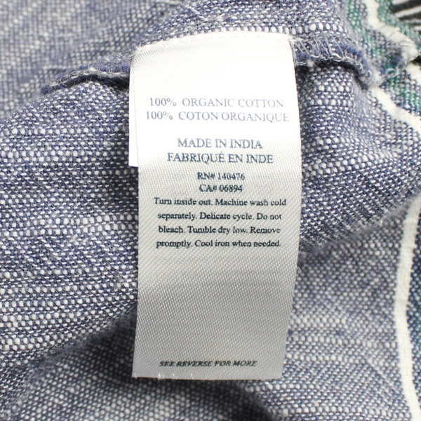 Faherty Short Organic Cotton Blue Square Neck Sleeveless Dress Women's Size XL