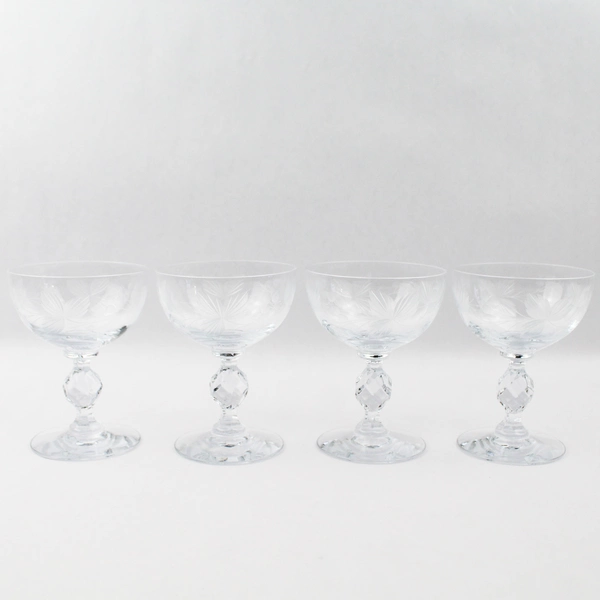 Set Of 4 Morgantown Crystal Champagne Tall Sherbet Glasses 7689-1