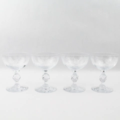 Set Of 4 Morgantown Crystal Champagne Tall Sherbet Glasses 7689-1