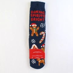 Wondershop Christmas Gingerbread Design Men's Super Soft Crew Socks Size 6-12