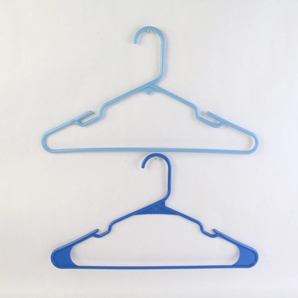 Lot of 10 Tubular Blue Hangers Standard Size for Closet Storage Varied Shades