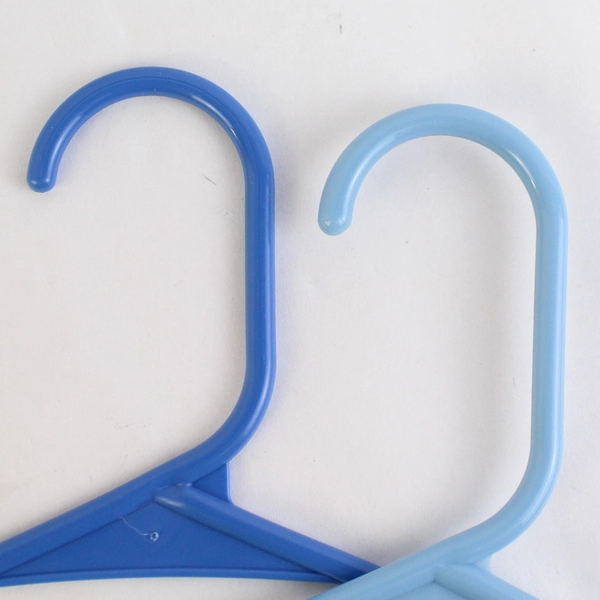 Lot of 10 Tubular Blue Hangers Standard Size for Closet Storage Varied Shades