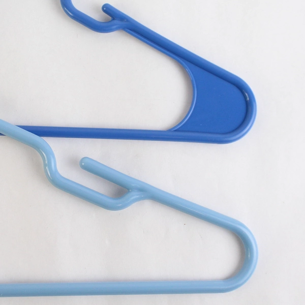 Lot of 10 Tubular Blue Hangers Standard Size for Closet Storage Varied Shades