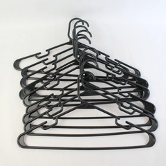 Lot of 10 Tubular Black Hangers Standard Size for Closet Storage Organization