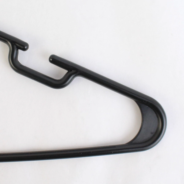 Lot of 10 Tubular Black Hangers Standard Size for Closet Storage Organization