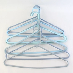 Lot of 10 Tubular Light Blue Hangers Standard Size for Closet Organization