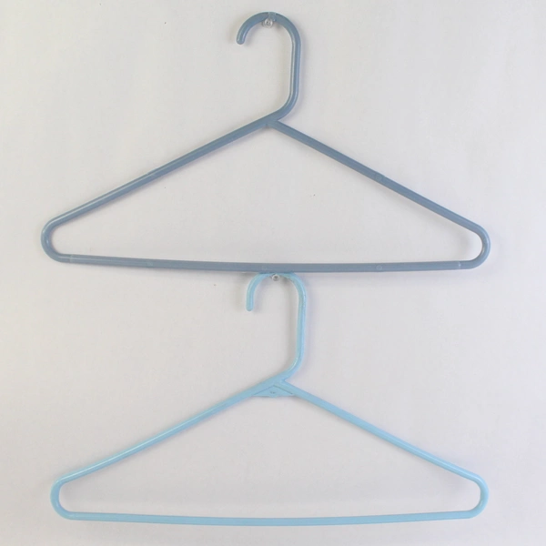 Lot of 10 Tubular Light Blue Hangers Standard Size for Closet Organization