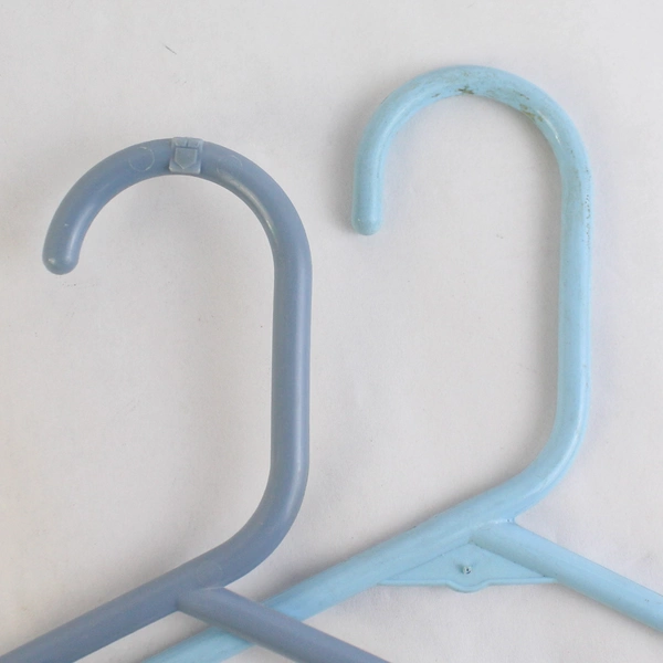 Lot of 10 Tubular Light Blue Hangers Standard Size for Closet Organization