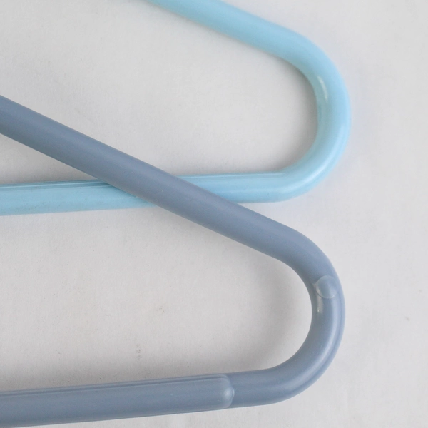 Lot of 10 Tubular Light Blue Hangers Standard Size for Closet Organization