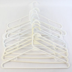 Lot of 10 Tubular White Hangers Standard Size for Closet Storage Organization