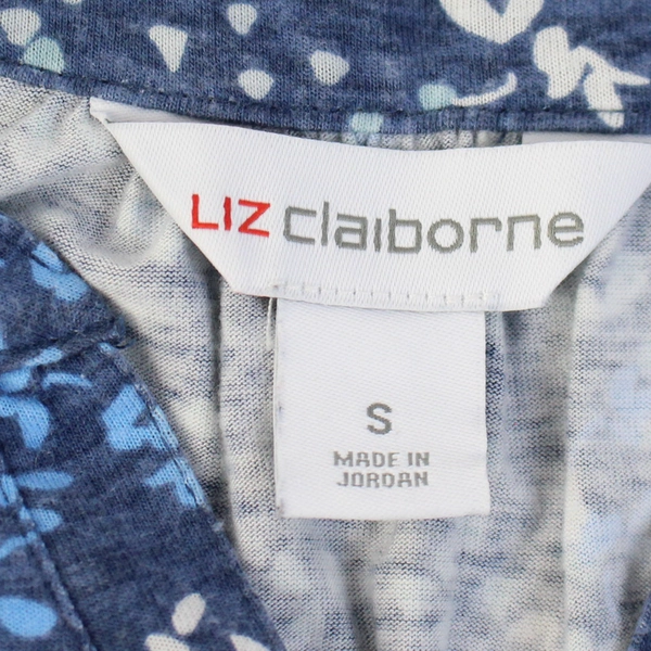Liz Claiborne Blue Short Sleeved Pajama Shirt Women's Size Small