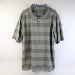 Great Northwest Gray Striped Polo Shirt Men's Size XL