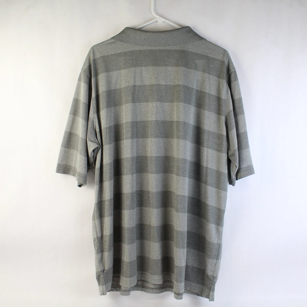 Great Northwest Gray Striped Polo Shirt Men's Size XL