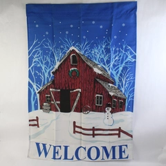 Winter Snowman Design Outdoor Welcome Banner Flag 29.5" x 42.5"