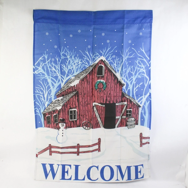 Winter Snowman Design Outdoor Welcome Banner Flag 29.5" x 42.5"