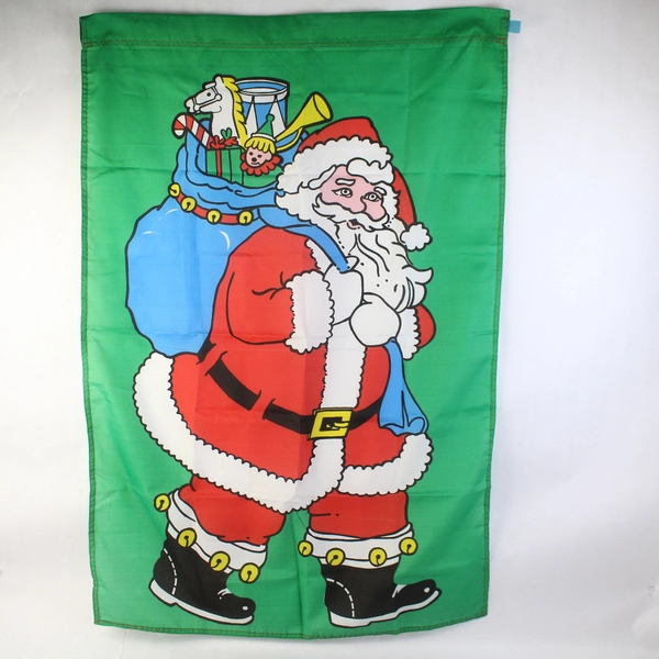 Santa With Bag of Toys Christmas Outdoor Banner Flag 28" x 41"
